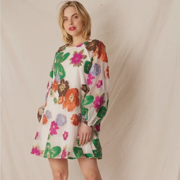 Dresses & Skirts - Bubble flower organza textured dress